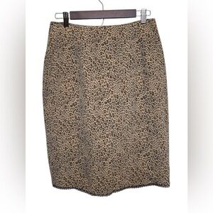 Allison Taylor Vintage Silk Leopard Print Skirt Size 6